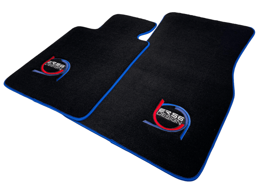 Black Floor Mats For BMW 1 Series F70 ER56 Design Limited Edition Blue Trim - AutoWin