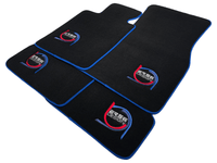 Black Floor Mats For BMW M5 G90 (2023-2026) Sedan ER56 Design Limited Edition Blue Trim - AutoWin