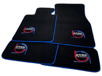 Black Floor Mats For BMW G60 (2023-2026) Sedan ER56 Design Limited Edition Blue Trim - AutoWin