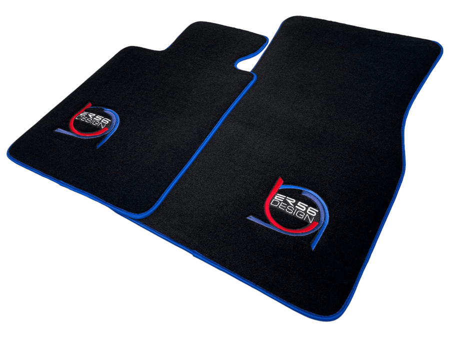 Black Floor Mats For BMW 1 Series F70 ER56 Design Limited Edition Blue Trim - AutoWin
