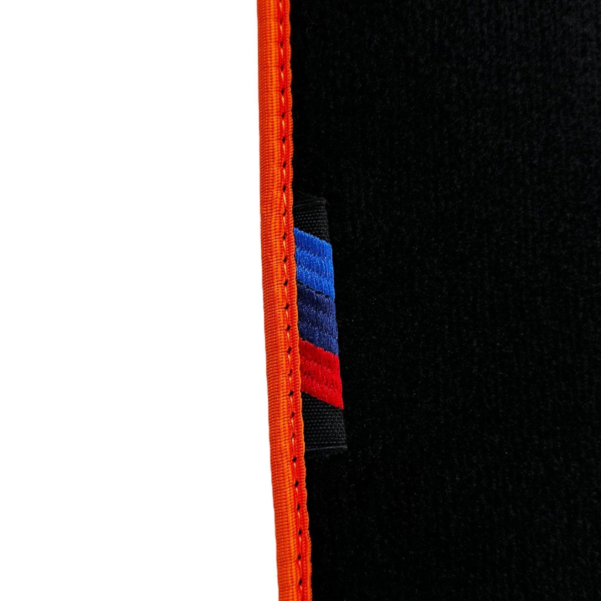 Black Floor Mats For BMW M5 G90 (2023-2026) Sedan | Orange Trim - AutoWin
