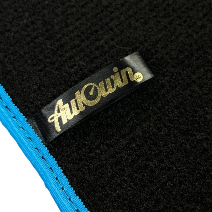 Black Floor Mats For BMW M5 G90 (2023-2026) Sedan | Sky Blue Trim - AutoWin
