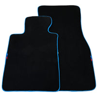 Black Floor Mats For BMW U06 (2022-2026) | Sky Blue Trim - AutoWin