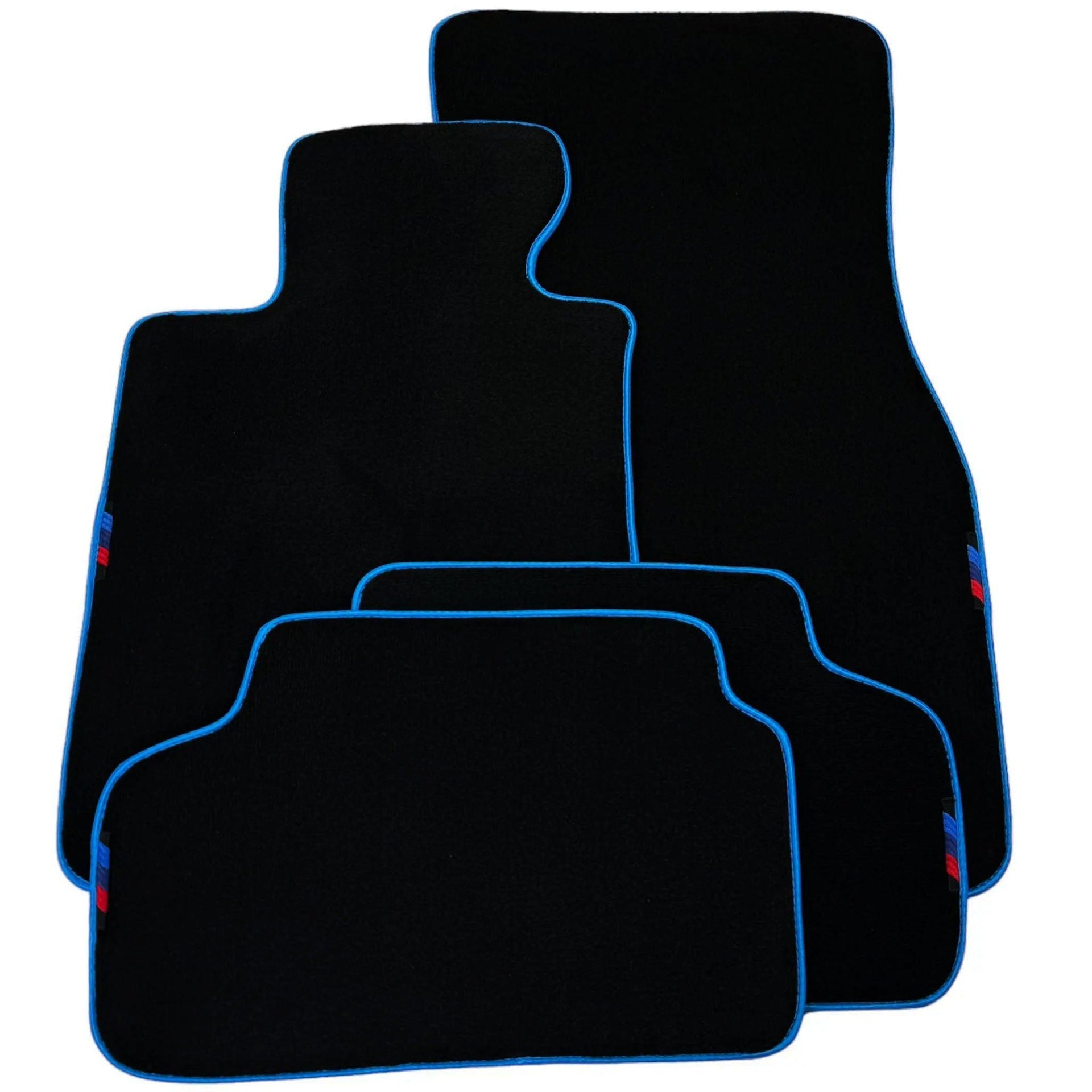 Black Floor Mats For BMW M3 G81 Touring (2022-2026) | Sky Blue Trim - AutoWin