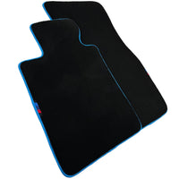 Black Floor Mats For BMW F74 Gran Coupe (2025-2026) | Sky Blue Trim - AutoWin