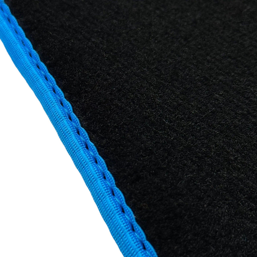 Black Floor Mats For BMW Gran Tourer F46 (2015-2022) 5 Seats | Sky Blue Trim - AutoWin