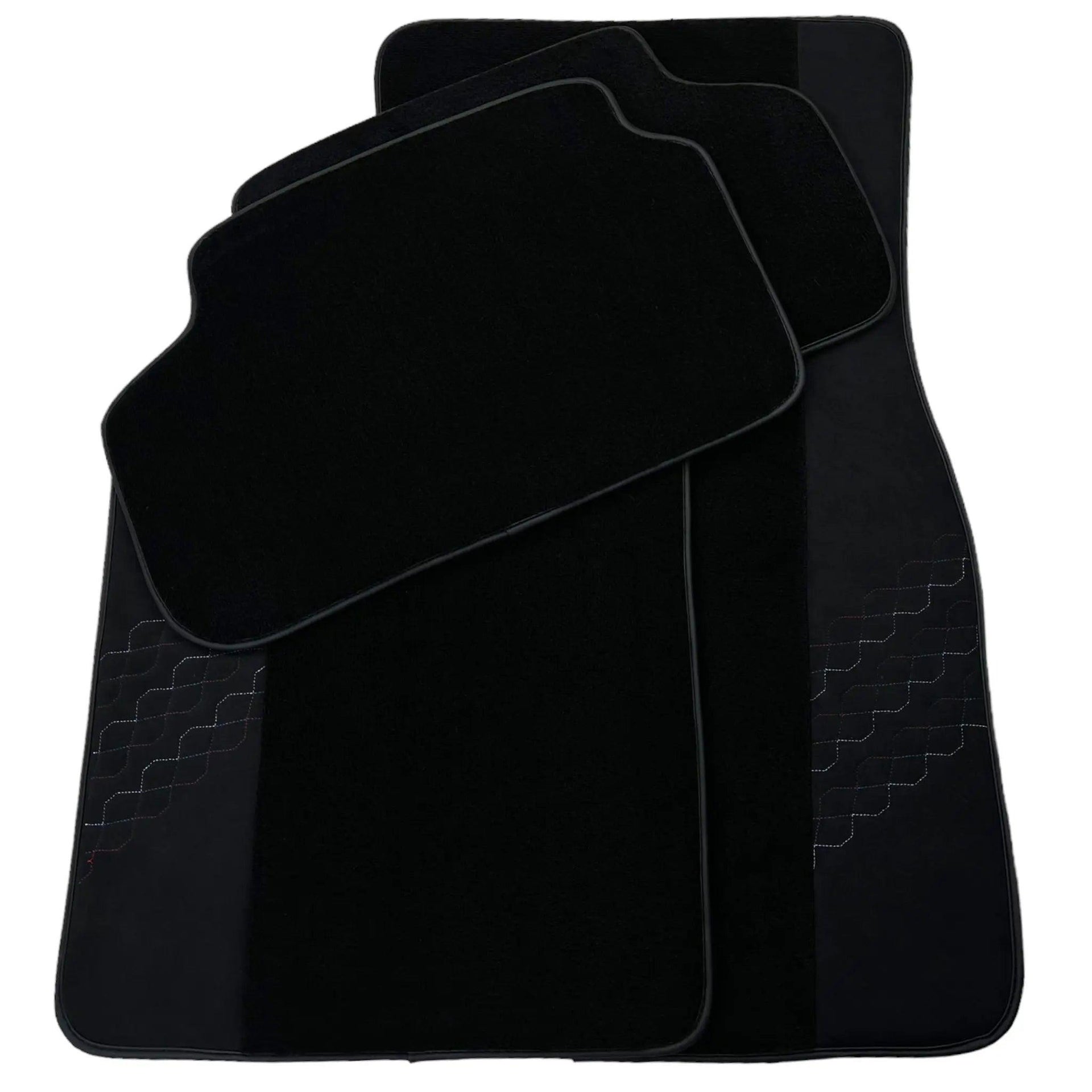 Black Floor Mats for BMW 2 Series Gran Tourer F46 (2015-2022) 5 Seats with Alcantara Leather - AutoWin