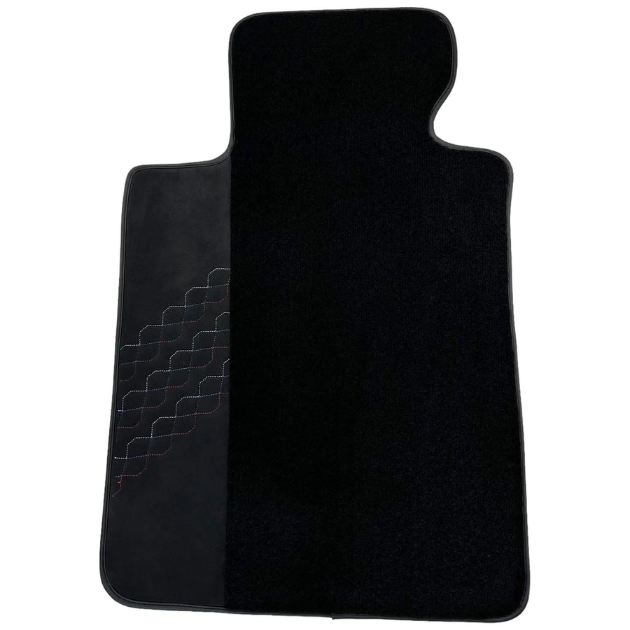 Black Floor Mats for BMW 2 Series Gran Tourer F46 (2015-2022) 5 Seats with Alcantara Leather - AutoWin