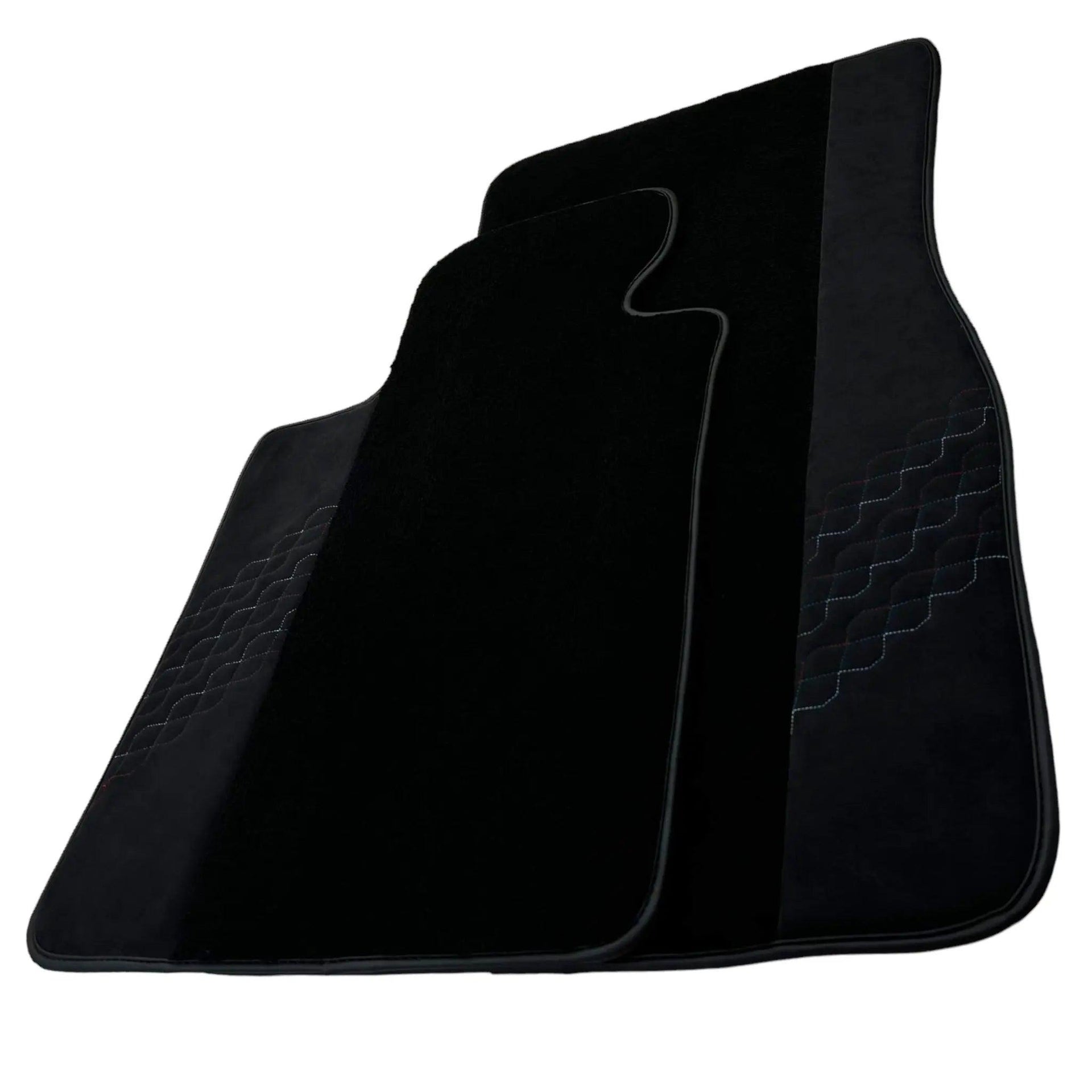 Black Floor Mats for BMW 2 Series Gran Tourer F46 (2015-2022) 7 Seats with Alcantara Leather - AutoWin