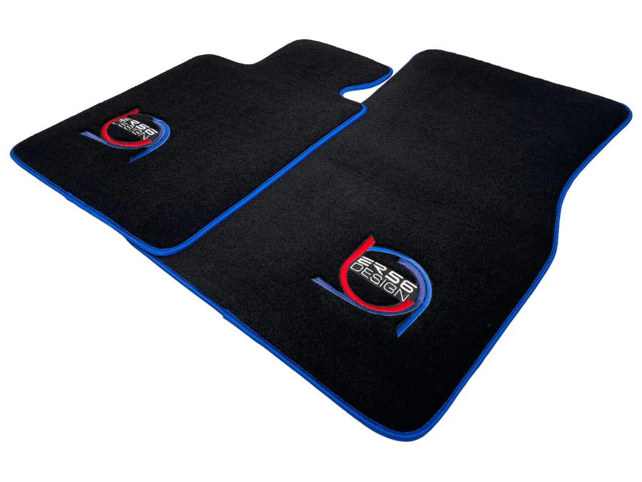Black Floor Mats For BMW 5 Series G31 Wagon ER56 Design Limited Edition Blue Trim - AutoWin