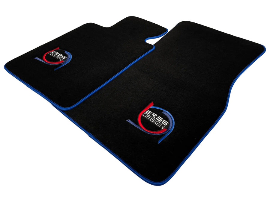Black Floor Mats For BMW 5 Series G31 Wagon ER56 Design Limited Edition Blue Trim - AutoWin