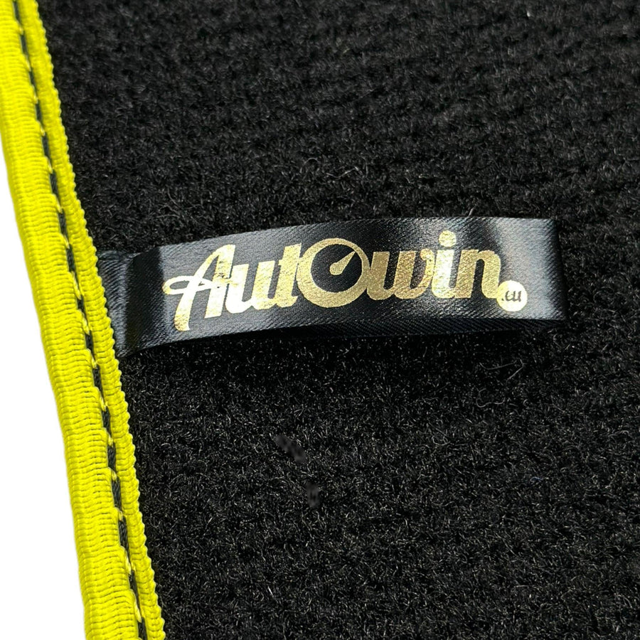 Black Floor Mats For BMW G30 Sedan (2016-2023) | Yellow Trim - AutoWin