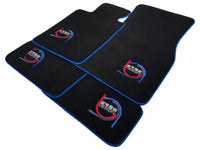 Black Floor Mats For BMW M4 G83 Convertible ER56 Design Limited Edition Blue Trim - AutoWin