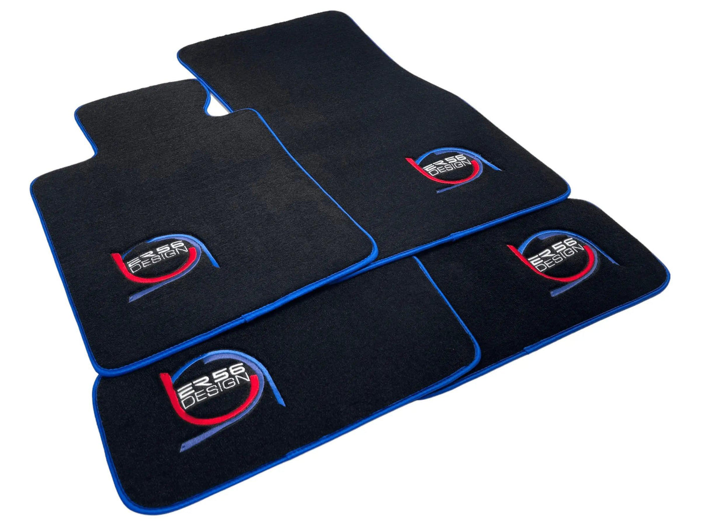 Black Floor Mats For BMW M4 G83 Convertible ER56 Design Limited Edition Blue Trim - AutoWin
