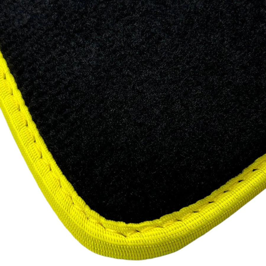 Black Floor Mats For BMW X4 Series G02 | Fighter Jet Edition | Yellow Trim - AutoWin