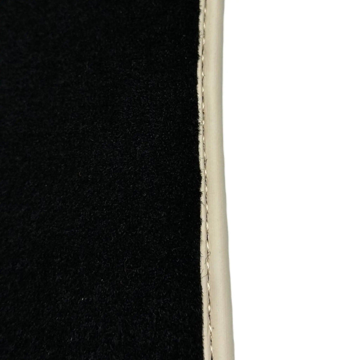 Black Floor Mats For Chevrolet Corvette C7 Convertible (2014-2019) with Beige Trim - AutoWin