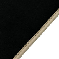 Black Floor Mats For Chevrolet Corvette C7 Targa Top (2014-2019) with Beige Trim - AutoWin