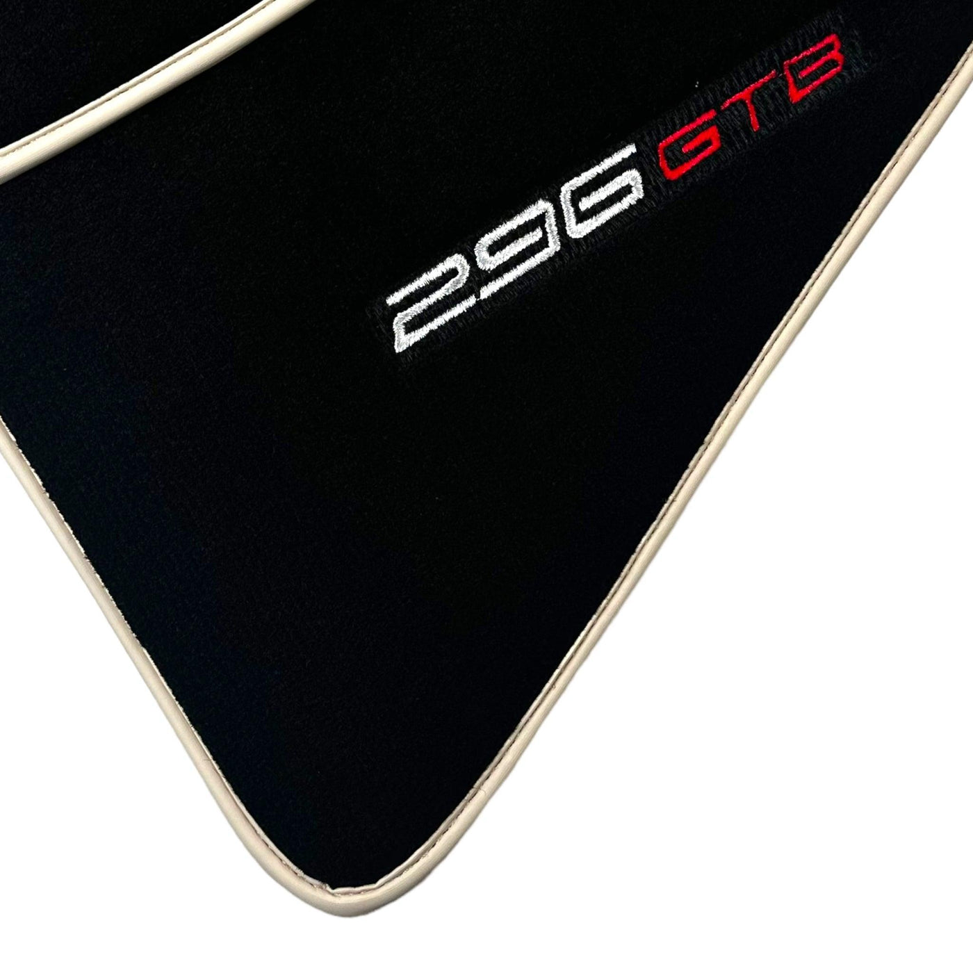 Black Floor Mats for Ferrari 296 GTB (2022-2024) with Beige Trim - AutoWin