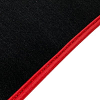 Black Floor Mats for Ferrari 296 GTB (2022-2024) with Leather and Red Trim - AutoWin