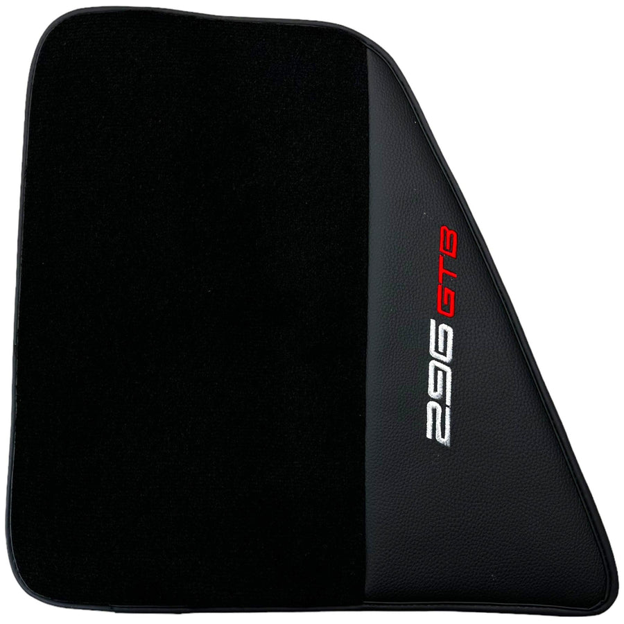 Black Floor Mats for Ferrari 296 GTB (2022-2024) with Leather - AutoWin