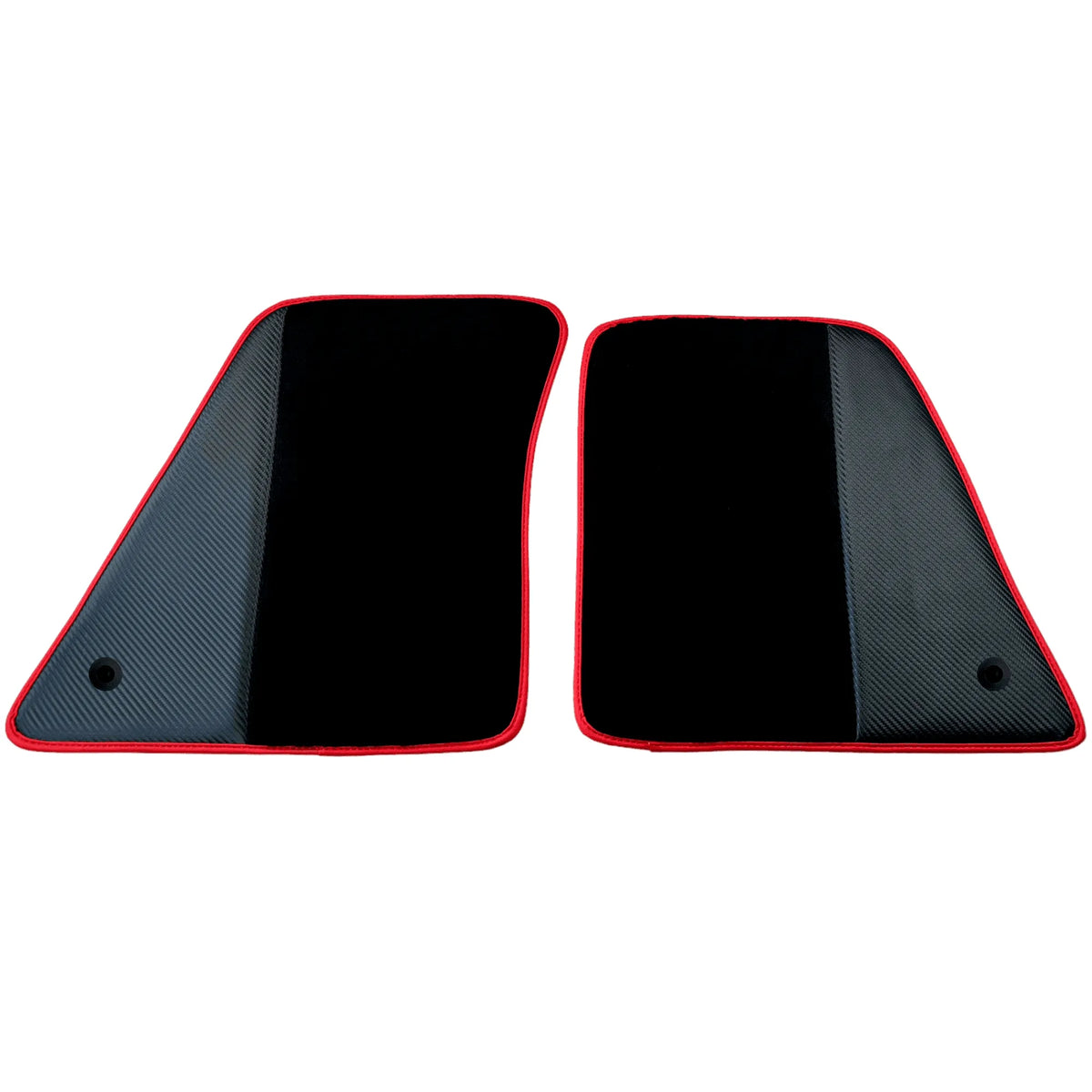 Black Floor Mats for Ferrari 296 GTB (2022-2027) with Carbon Fiber | Red Trim