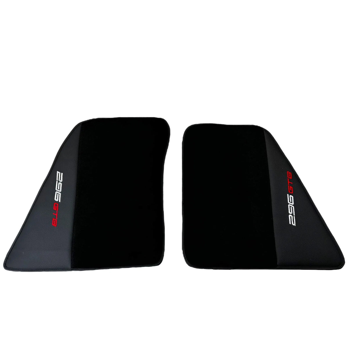 Black Floor Mats for Ferrari 296 GTB (2022-2027) with Leather - AutoWin