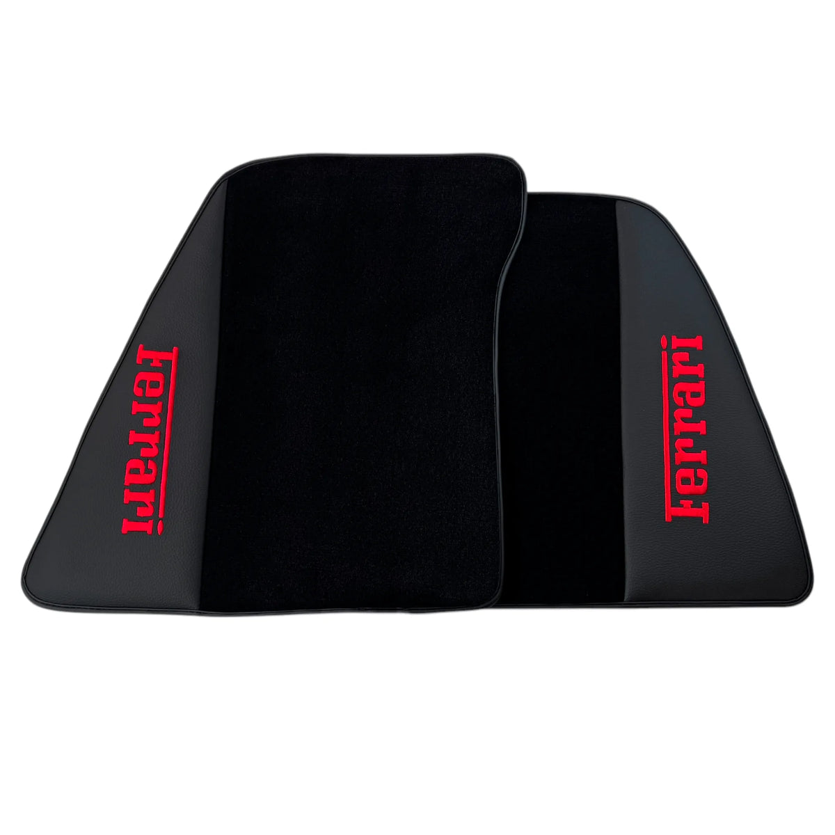 Black Floor Mats for Ferrari 296 GTB (2022-2027) with Leather | Red Logo