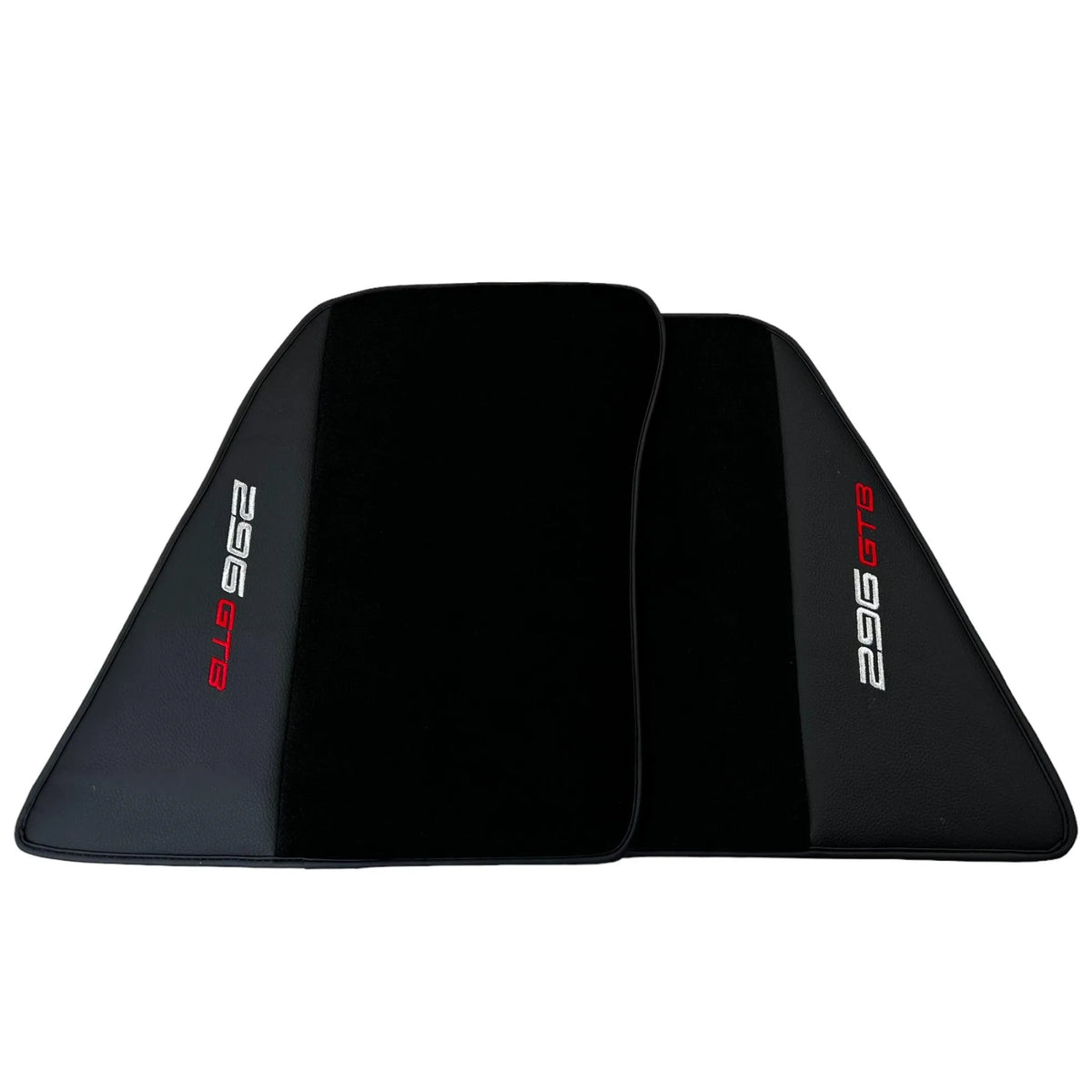 Black Floor Mats for Ferrari 296 GTB (2022-2027) with Leather - AutoWin