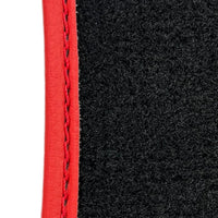 Black Floor Mats for Ferrari 296 GTS (2022-2024) with Leather and Red Trim - AutoWin