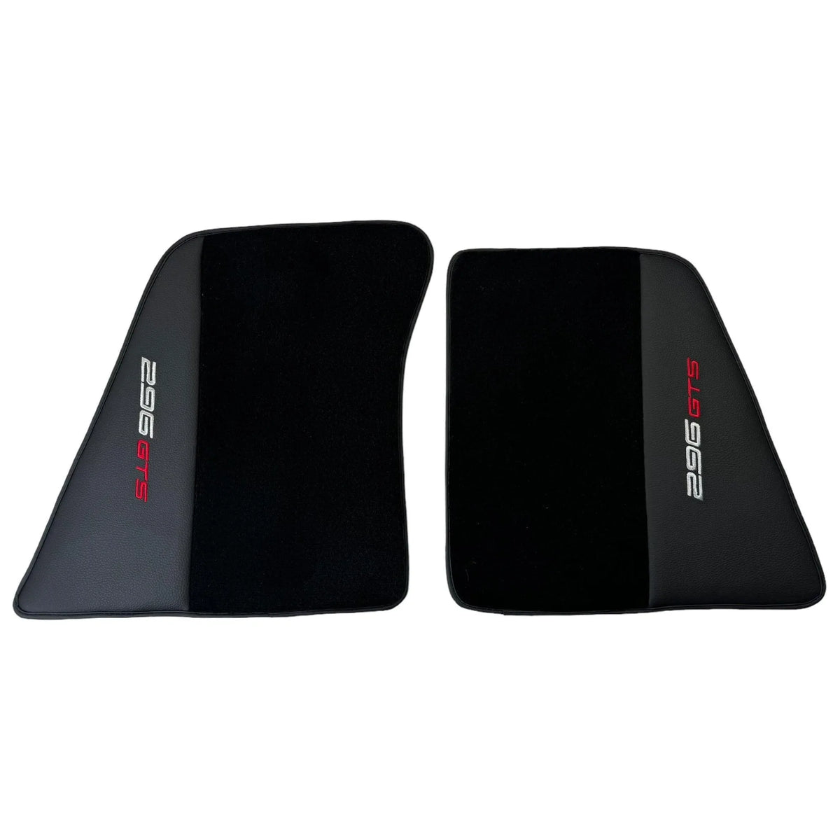 Black Floor Mats for Ferrari 296 GTS (2022-2027) with Leather - AutoWin