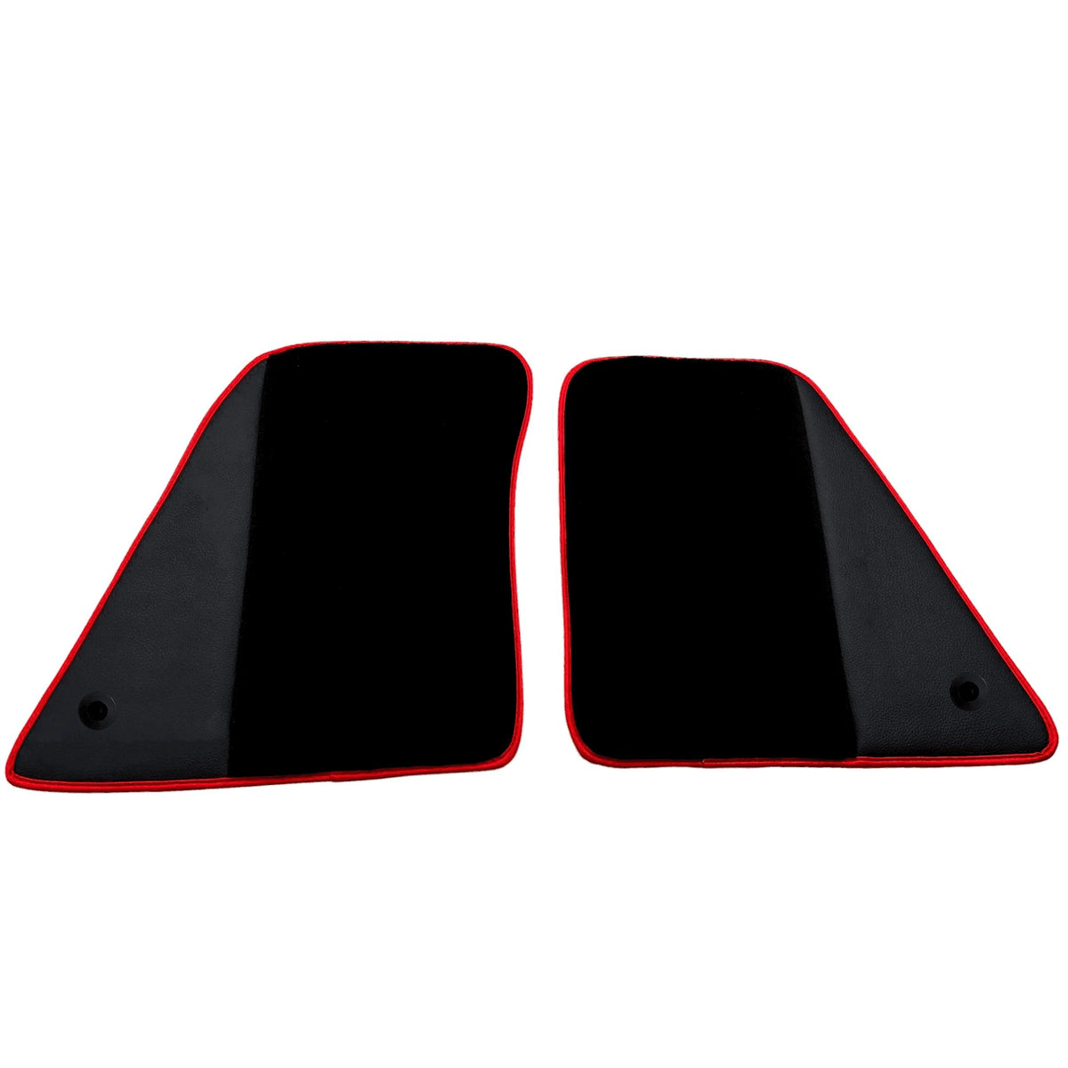 Black Floor Mats for Ferrari 296 GTS (2022-2027) with Leather and Red Trim - AutoWin