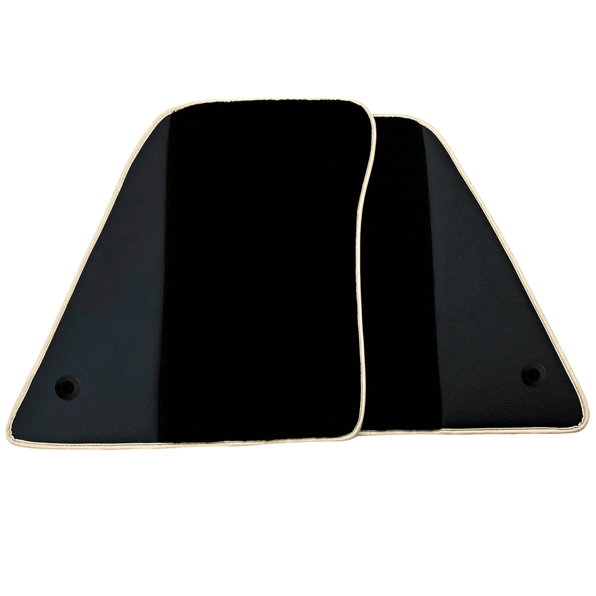 Black Floor Mats for Ferrari 296 GTS (2022-2027) with Leather | Beige Trim - AutoWin