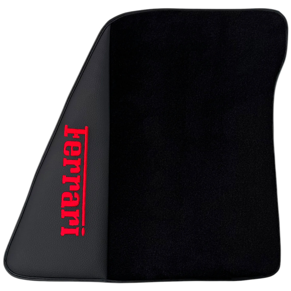 Black Floor Mats for Ferrari 296 GTS (2022-2027) with Leather | Red Logo