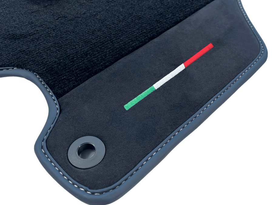 Black Floor Mats For Ferrari 360 Modena 1999-2005 With Alcantara Leather - AutoWin