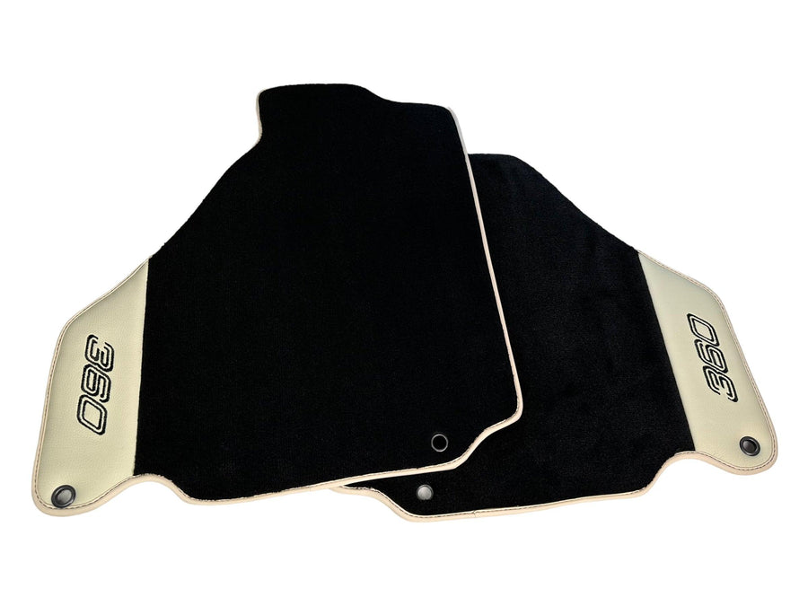 Black Floor Mats For Ferrari 360 Modena 1999-2005 With Beige Leather - AutoWin
