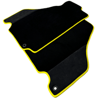 Black Floor Mats for Ferrari 360 Spider with Alcantara Leather | Yellow Trim - AutoWin