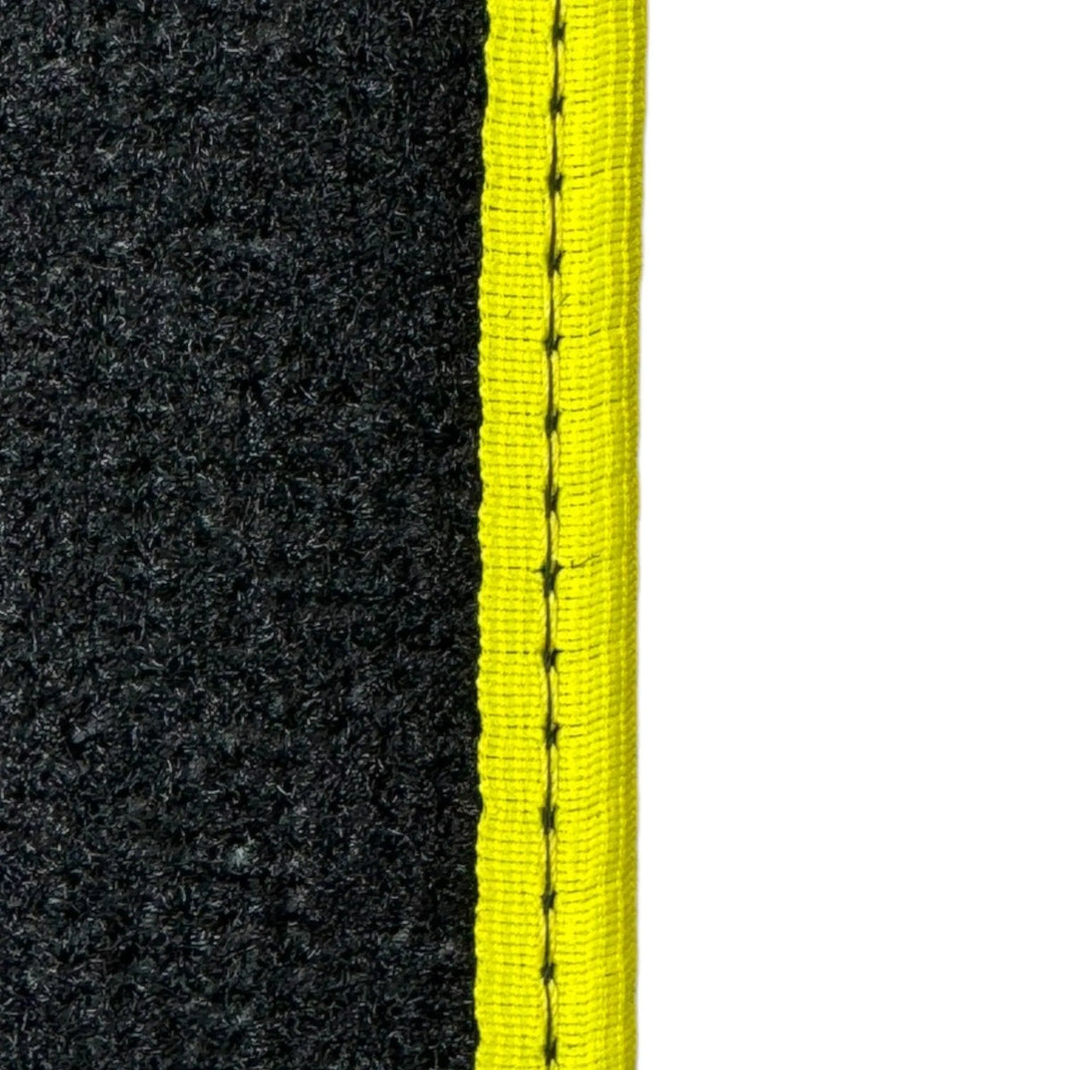 Black Floor Mats for Ferrari 360 Spider with Alcantara Leather | Yellow Trim - AutoWin