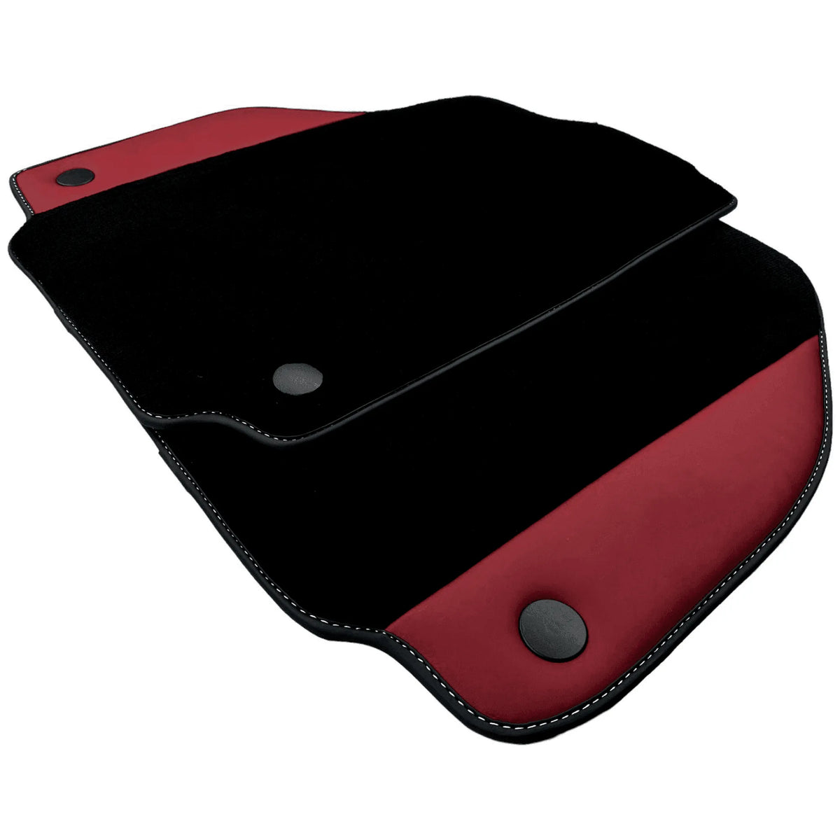 Black Floor Mats for Ferrari 458 GT2 (2012-2015) with Bordeaux Nappa Leather