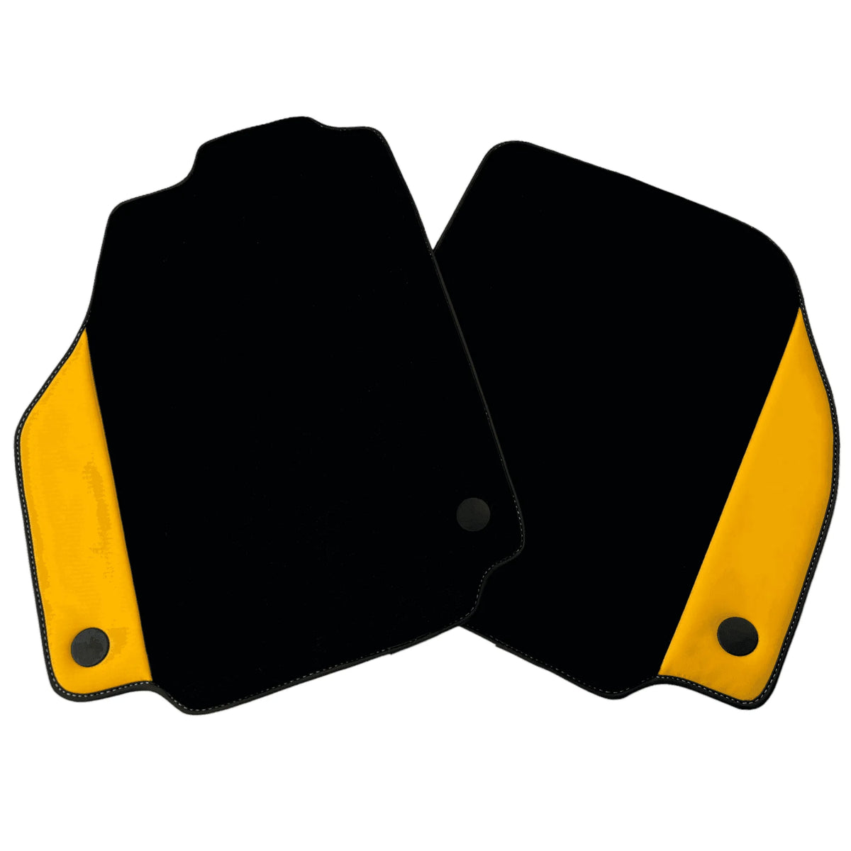 Black Floor Mats for Ferrari 458 GT2 (2012-2015) with Yellow Leather