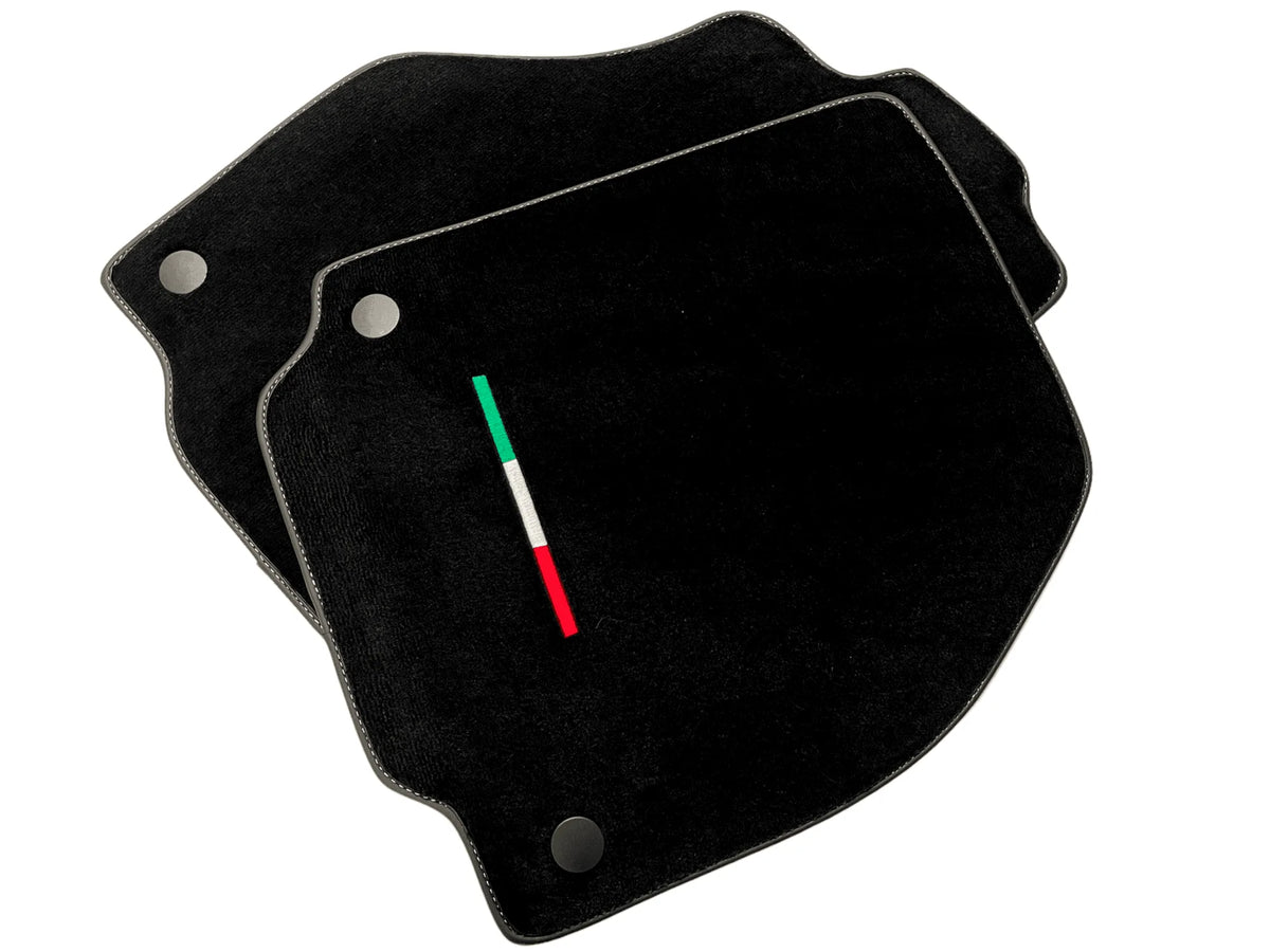 Black Floor Mats For Ferrari 458 Gt2 2012-2015 Yellow Sewing - AutoWin