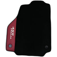Black Floor Mats for Ferrari 458 Italia (2009-2015) with Bordeaux Nappa Leather - AutoWin