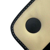 Black Floor Mats for Ferrari 458 Spider (2012-2015) with Crema Nappa Leather | Italian Edition - AutoWin