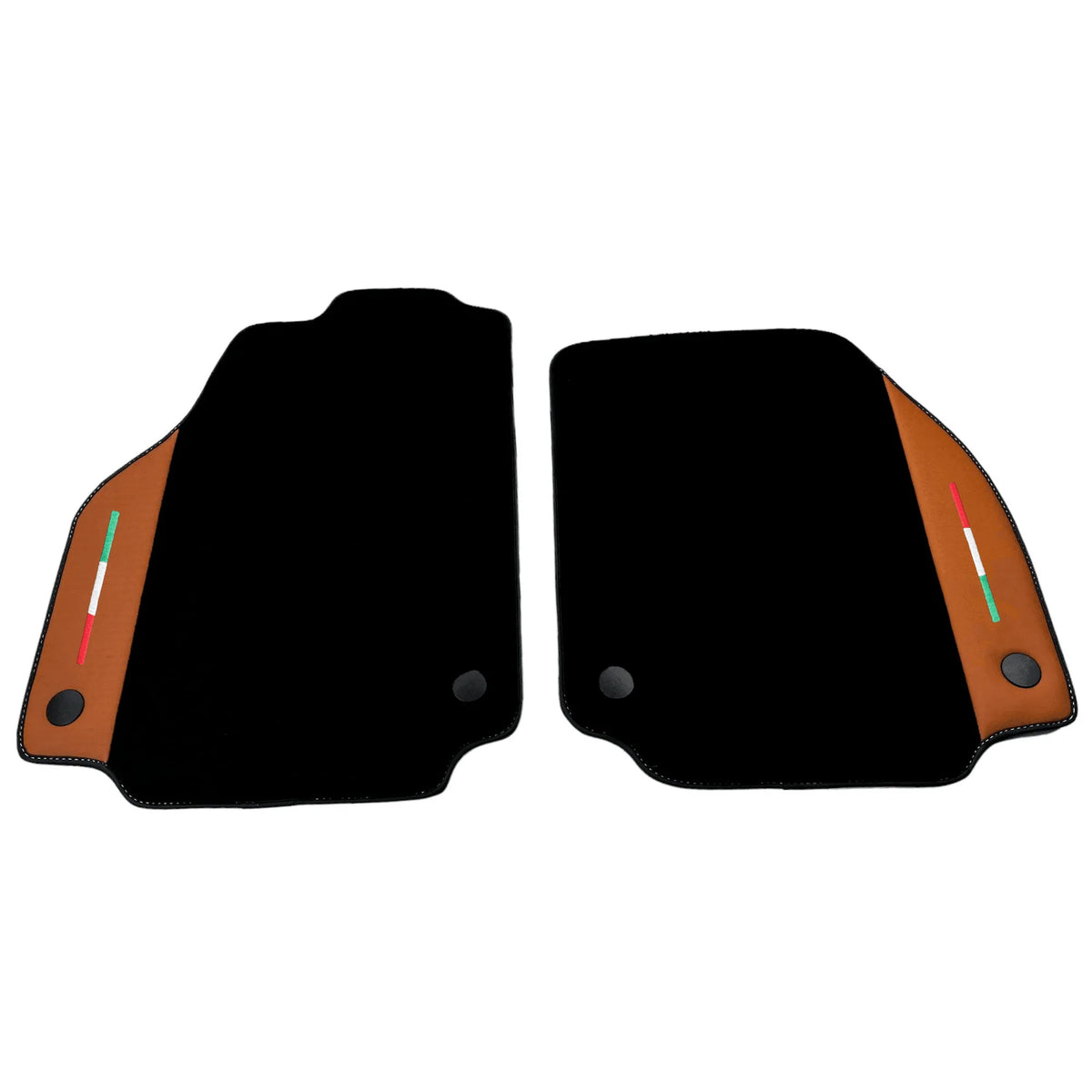Black Floor Mats for Ferrari 458 Italia (2009-2015) with Cuoio Nappa Leather - AutoWin