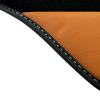 Black Floor Mats for Ferrari 458 Italia (2009-2015) with Cuoio Nappa Leather - AutoWin