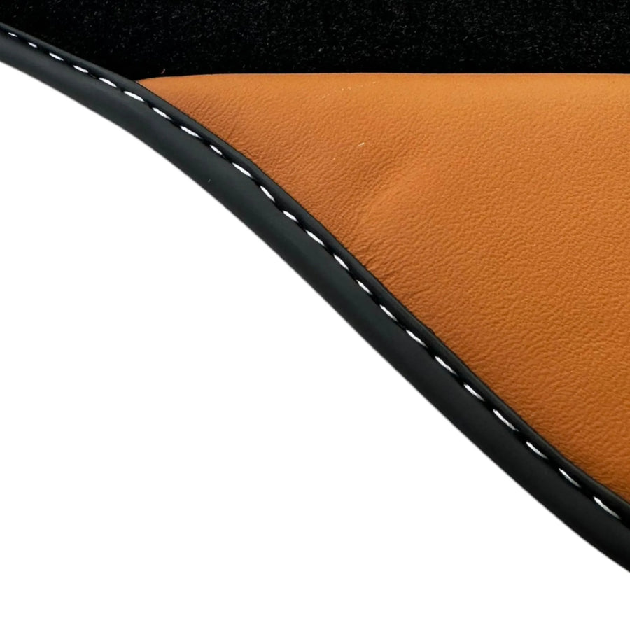 Black Floor Mats for Ferrari 458 Italia (2009-2015) with Cuoio Nappa Leather - AutoWin