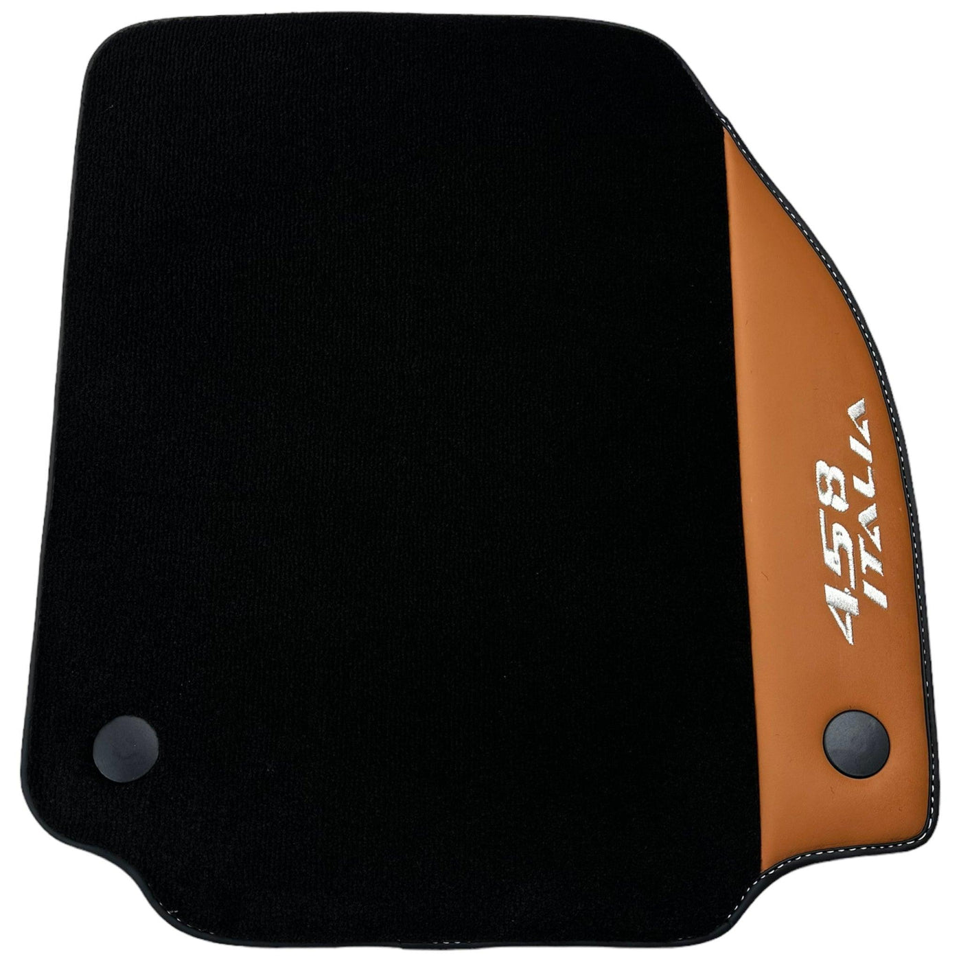 Black Floor Mats for Ferrari 458 Italia (2009-2015) with Cuoio Nappa Leather - AutoWin