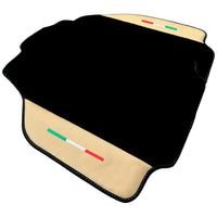 Black Floor Mats for Ferrari 458 Speciale (2012-2015) with Crema Nappa Leather | Italian Edition