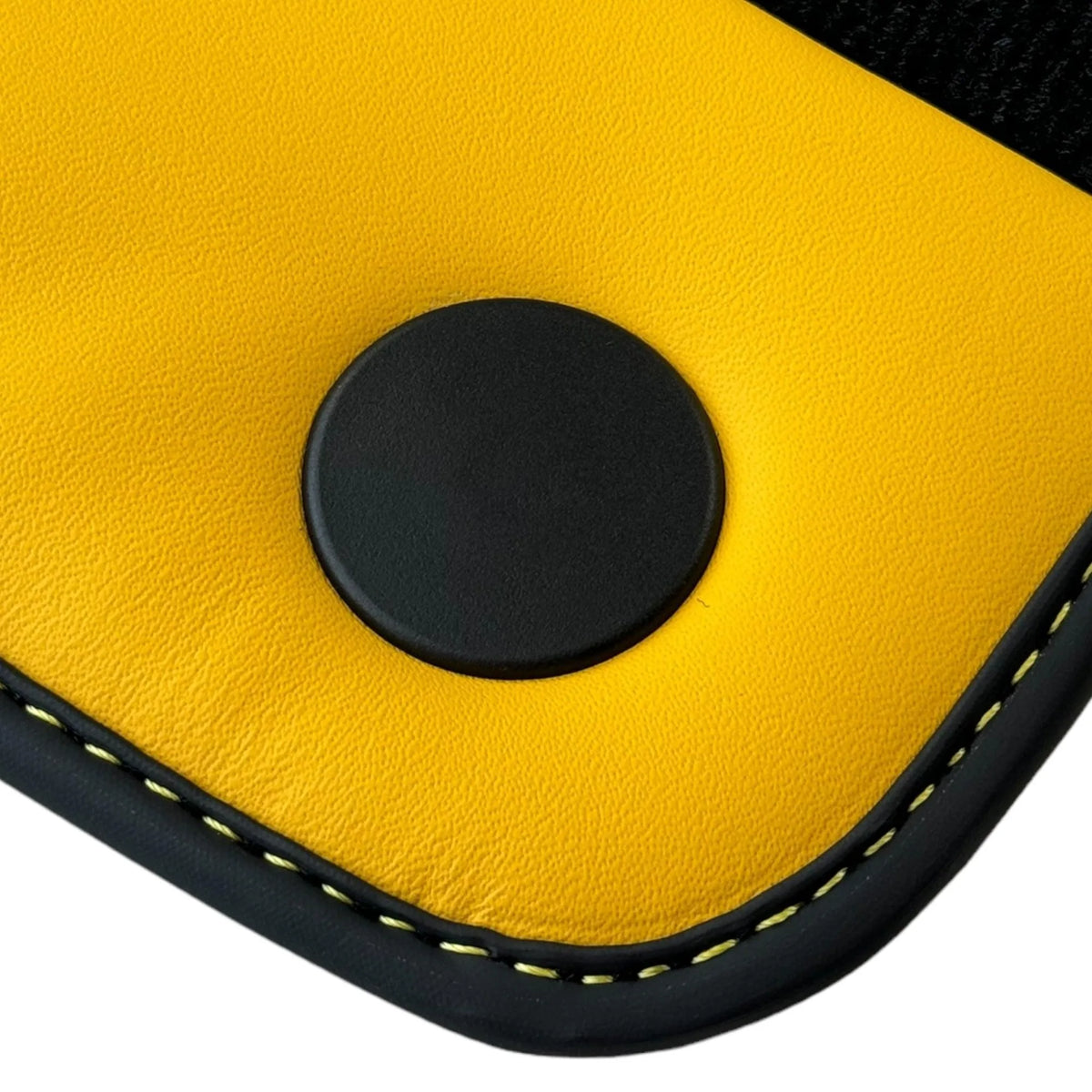Black Floor Mats for Ferrari 458 Spider (2012-2015) with Yellow Leather | Italian Edition