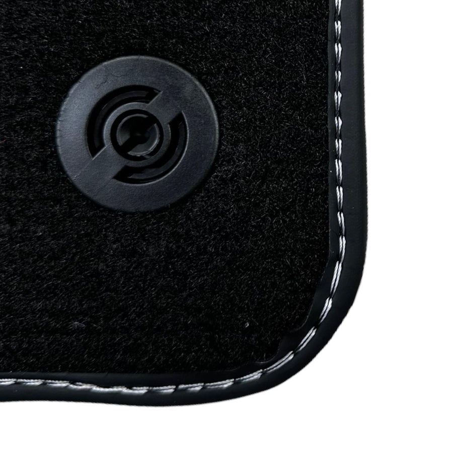 Black Floor Mats for Ferrari 488 Pista Spider (2019-2021) with Beige Tradizione Nappa Leather - AutoWin
