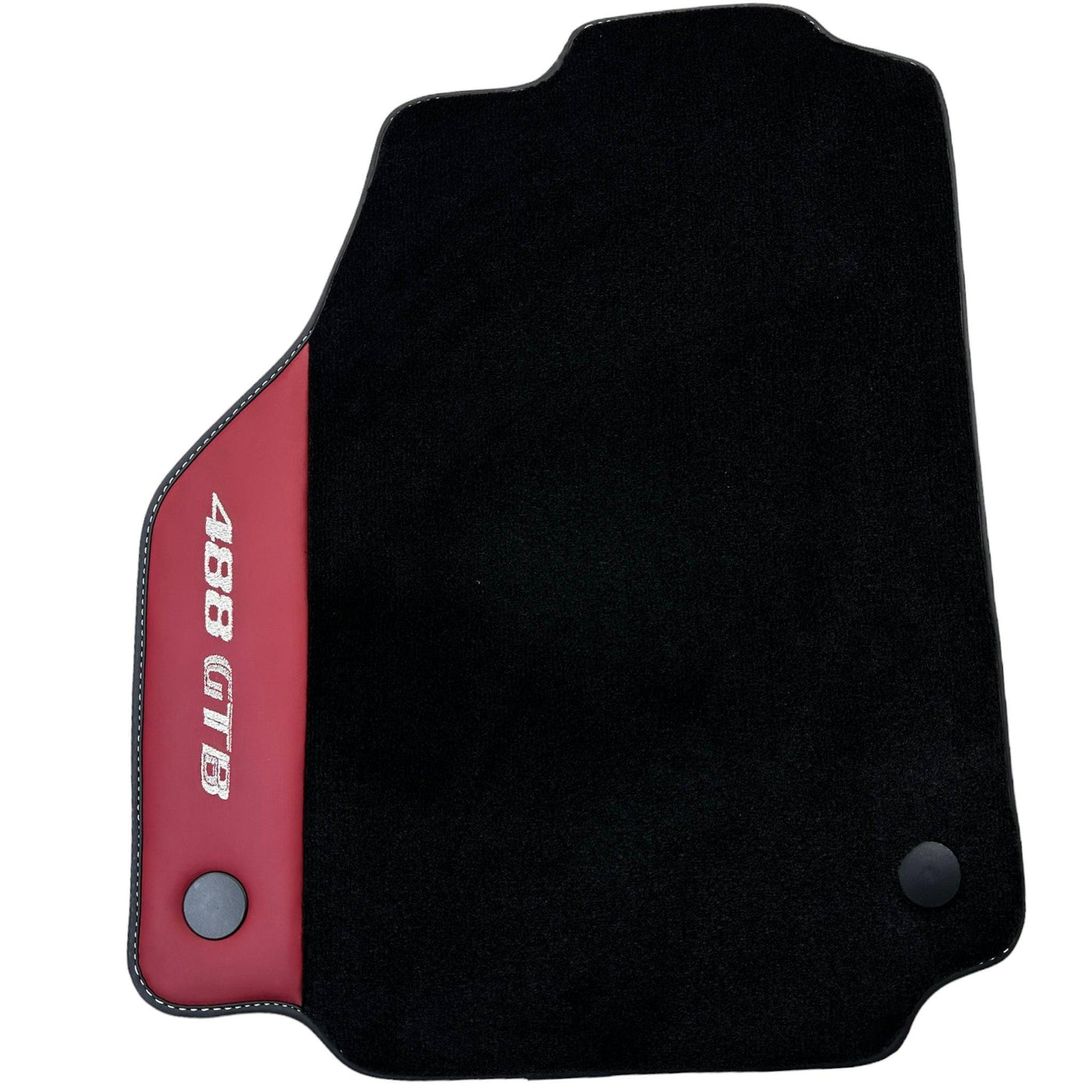 Black Floor Mats for Ferrari 488 GTB (2015-2022) with Bordeaux Nappa Leather - AutoWin